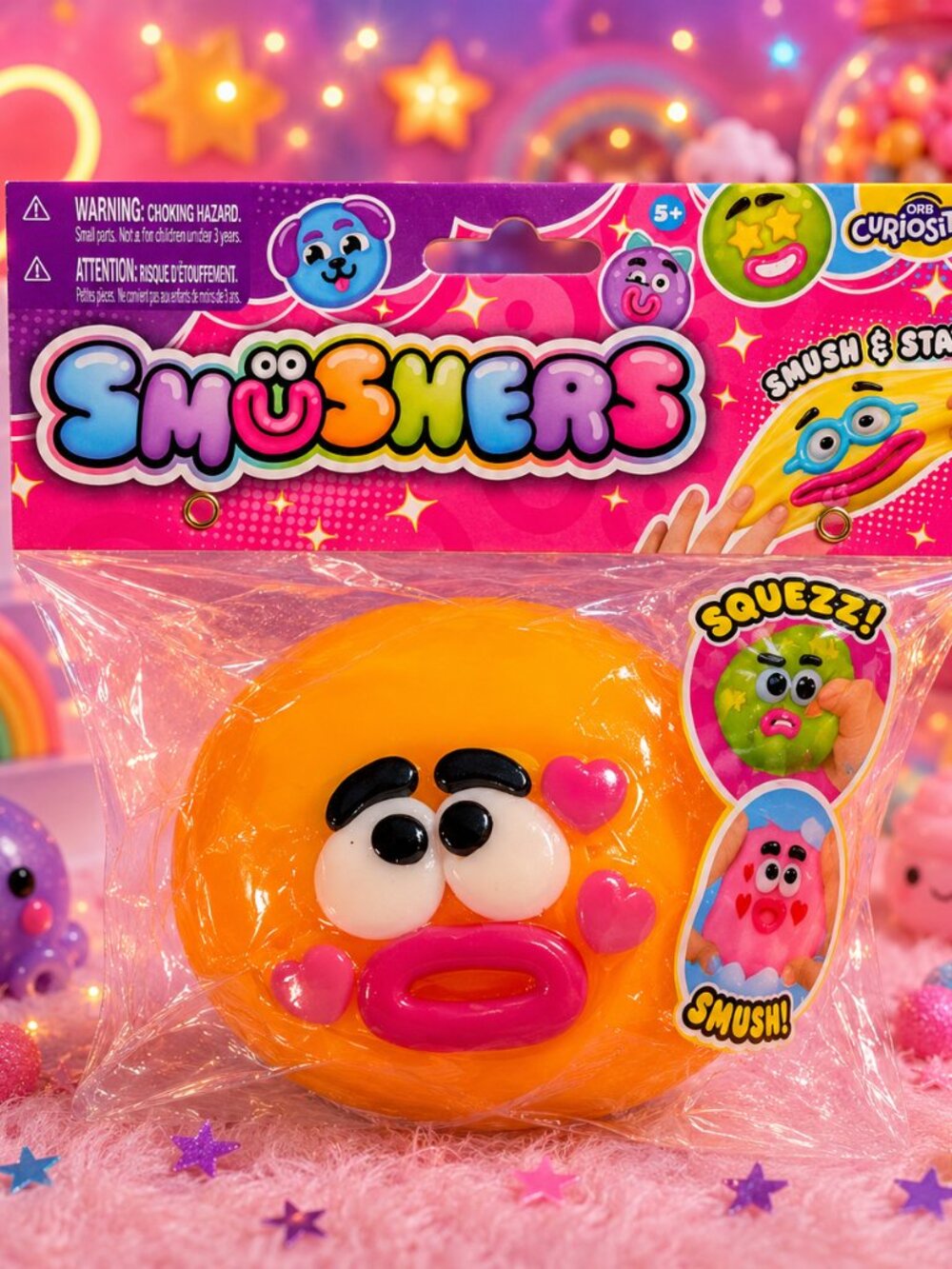 NEW ORB Curiosities Smushers Orange Monster Squishy Stress Toy Fidget Sensory
